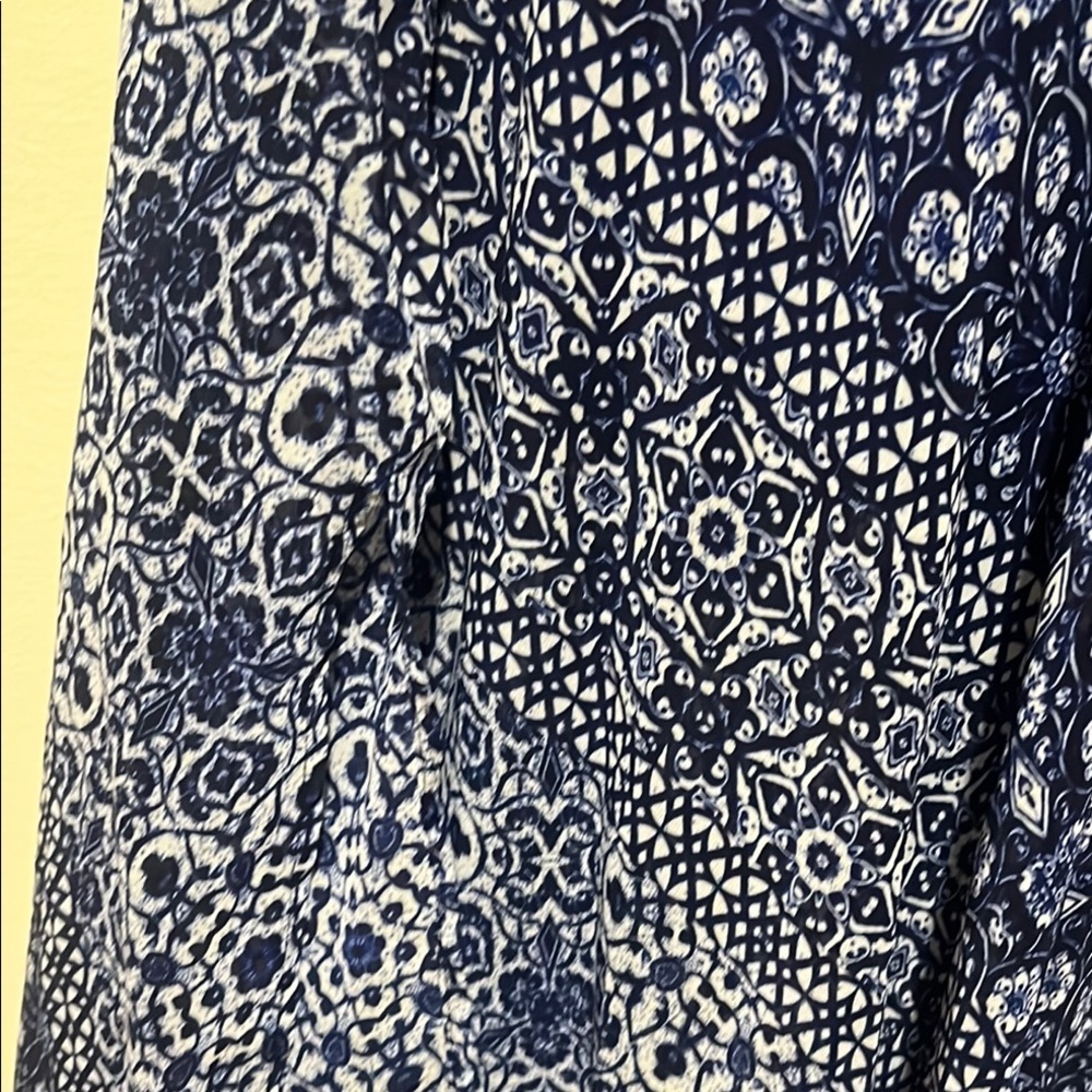 Roz & Ali 💙 Blue Patterned Women's Skirt Size Petite Large - Picture 8 of 11